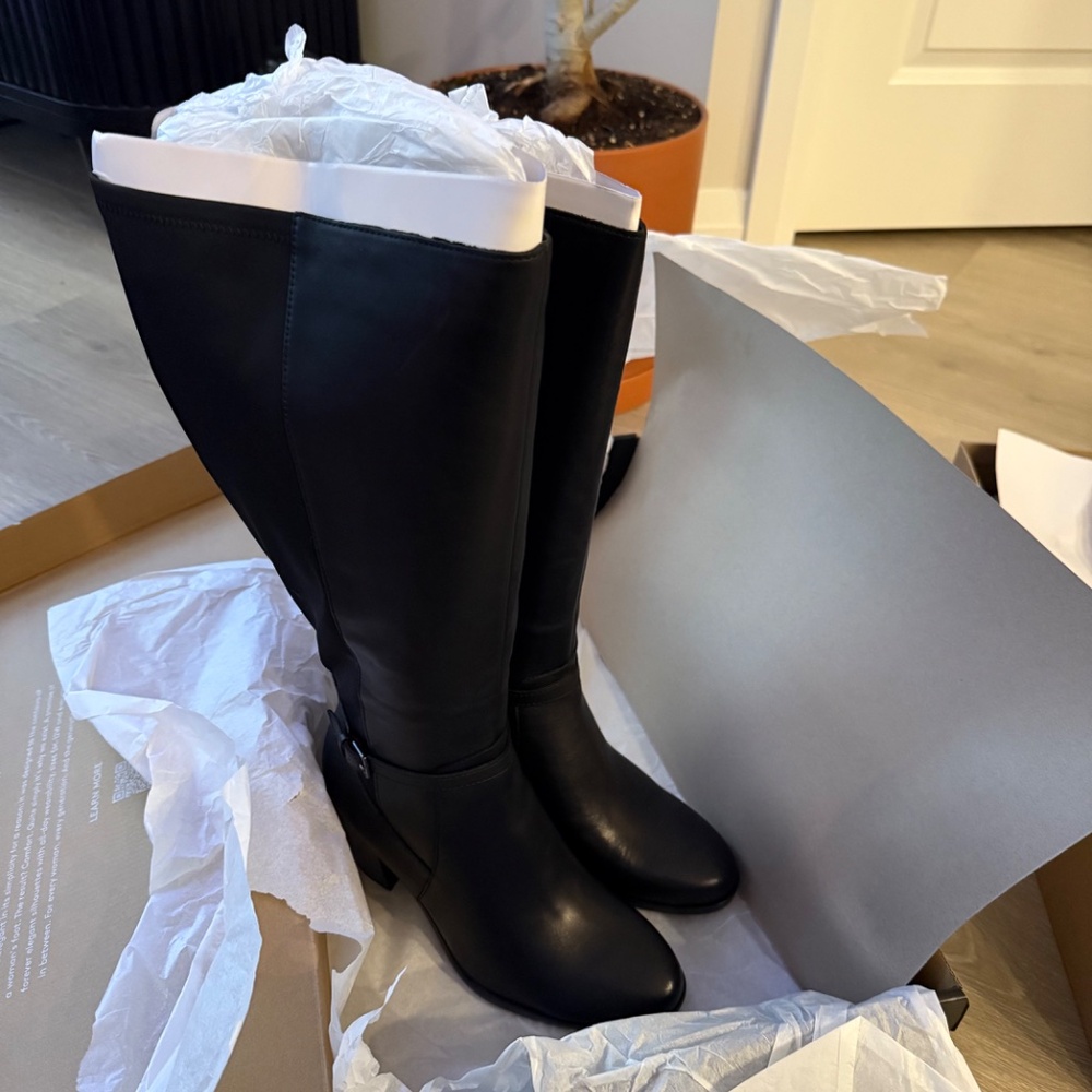 Naturalizer Black Tall Boots- Extra Wide Calf - Picture 4 of 8